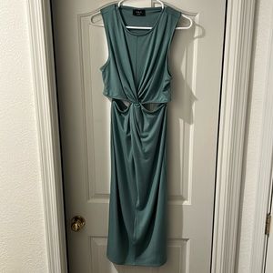 Vici - Bernadette Cutout Twist Knit Midi Dress, Sea Green, Women’s Large